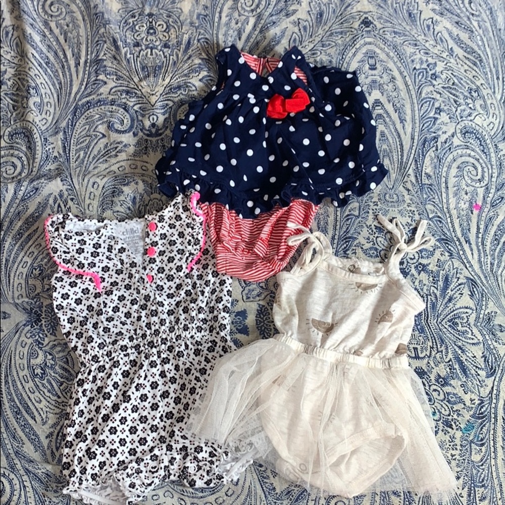 3 One piece outfits Carter’s Jessica Simpson 0-3 m
